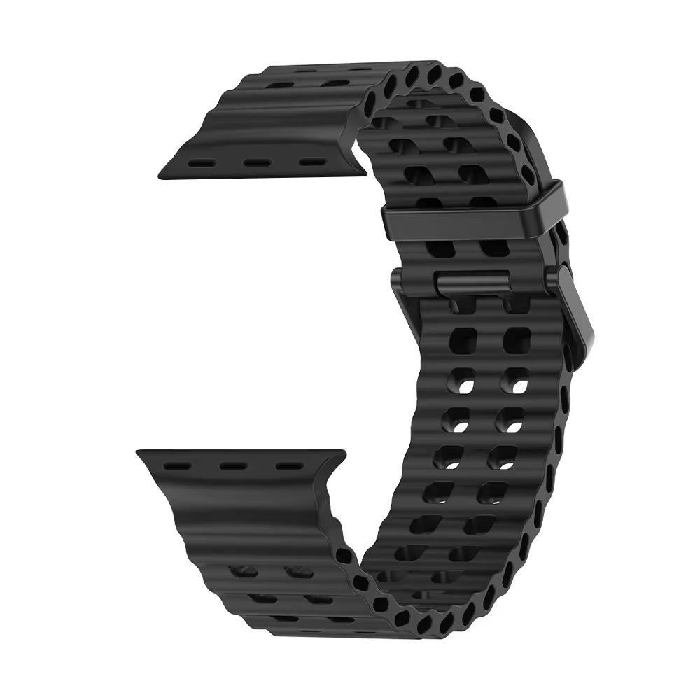 Oceanový řemínek pro Apple Watch 10 Pásek 44mm 45mm 41mm 49mm 42mm 46mm silikonový correa náramek iWatch série 5 7 6 3 se 8 Ultra 2 9