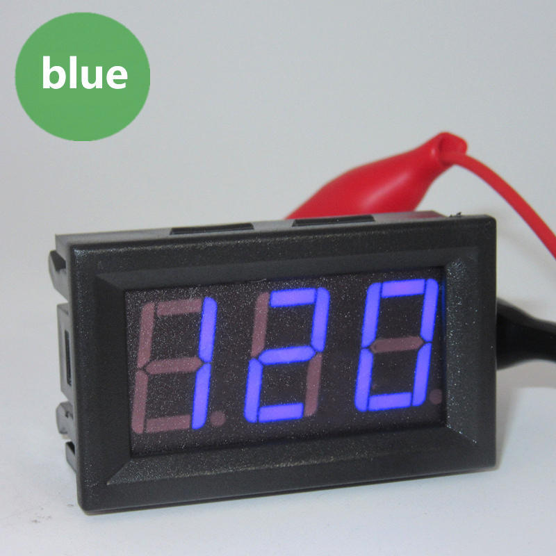 Digital Voltmeters LED Digital Display Round Two-wire DC Car Voltage Current Meter Volt Detector Tester Monitor Panel Instrument