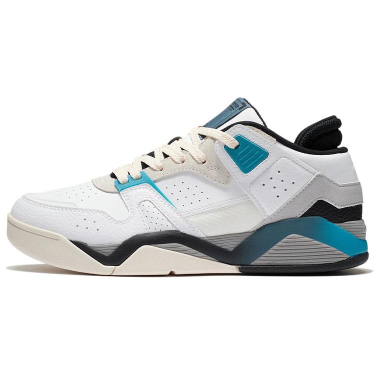 

Новые кроссовки LiNing с низким верхом, устойчивые к скольжению и износу, в винтажном стиле, для баскетбола, бело-синие AGBS031-3 43