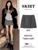 Gray Woolen Polka Dot A-line Short Skirt for Women - Winter 2026 Style