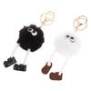 Small Briquettes Plush Key Chain Coal Ball Pendant Key Ring Backpack Car Charms