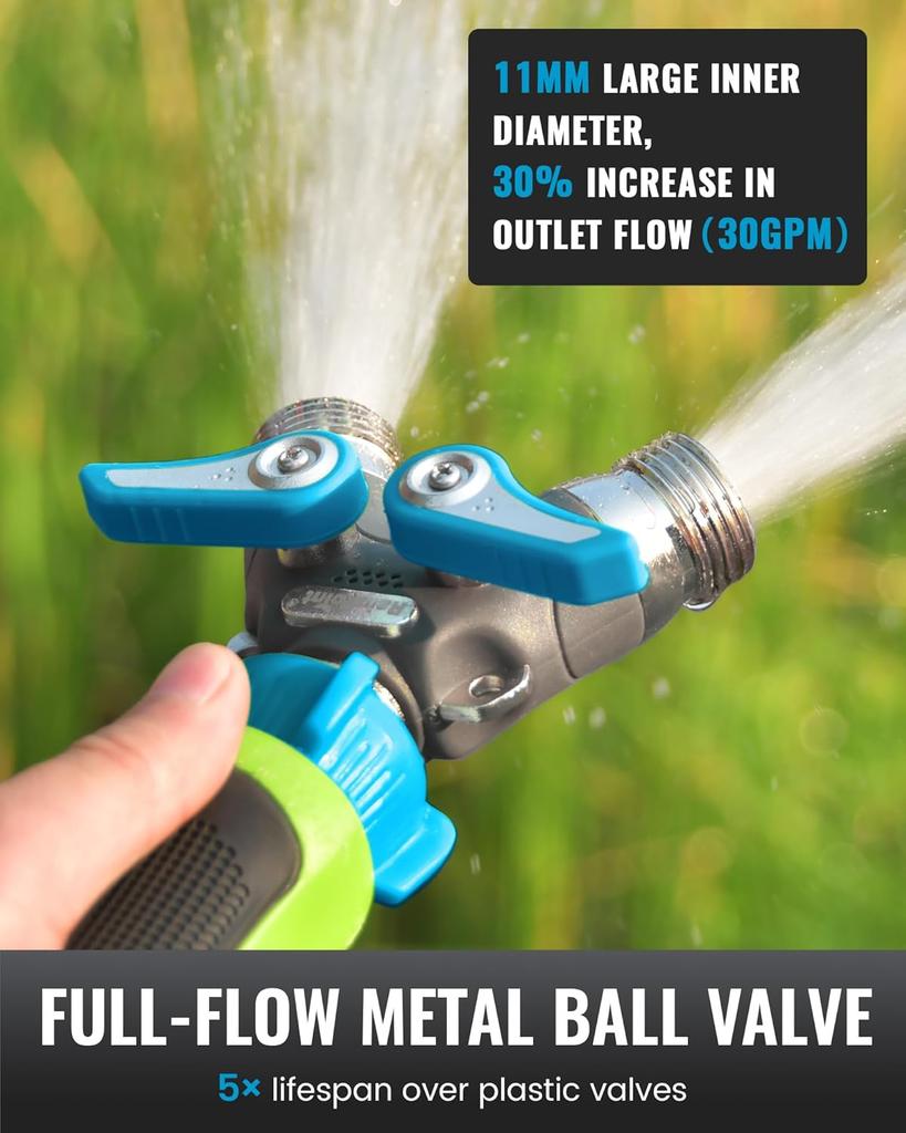 Horticultural Y-shaped Zinc Alloy Two-way Diversion Joint European American 3/4'' Irrigation Adjustable Water Stop Valve Pipe