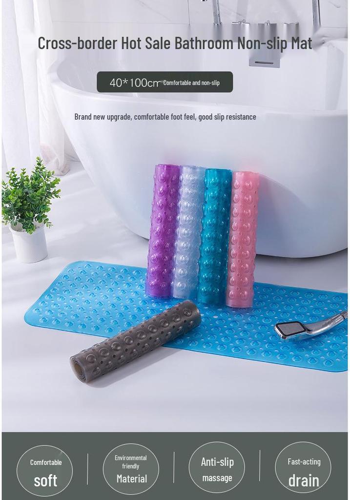 Eco-friendly PVC Anti-slip Bathtub and Shower Mat with Suction Cups