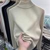 Lazy Style Mock Neck Sweater Fall Winter Slim Warm Inner Wear Women Base Layer Knit Top