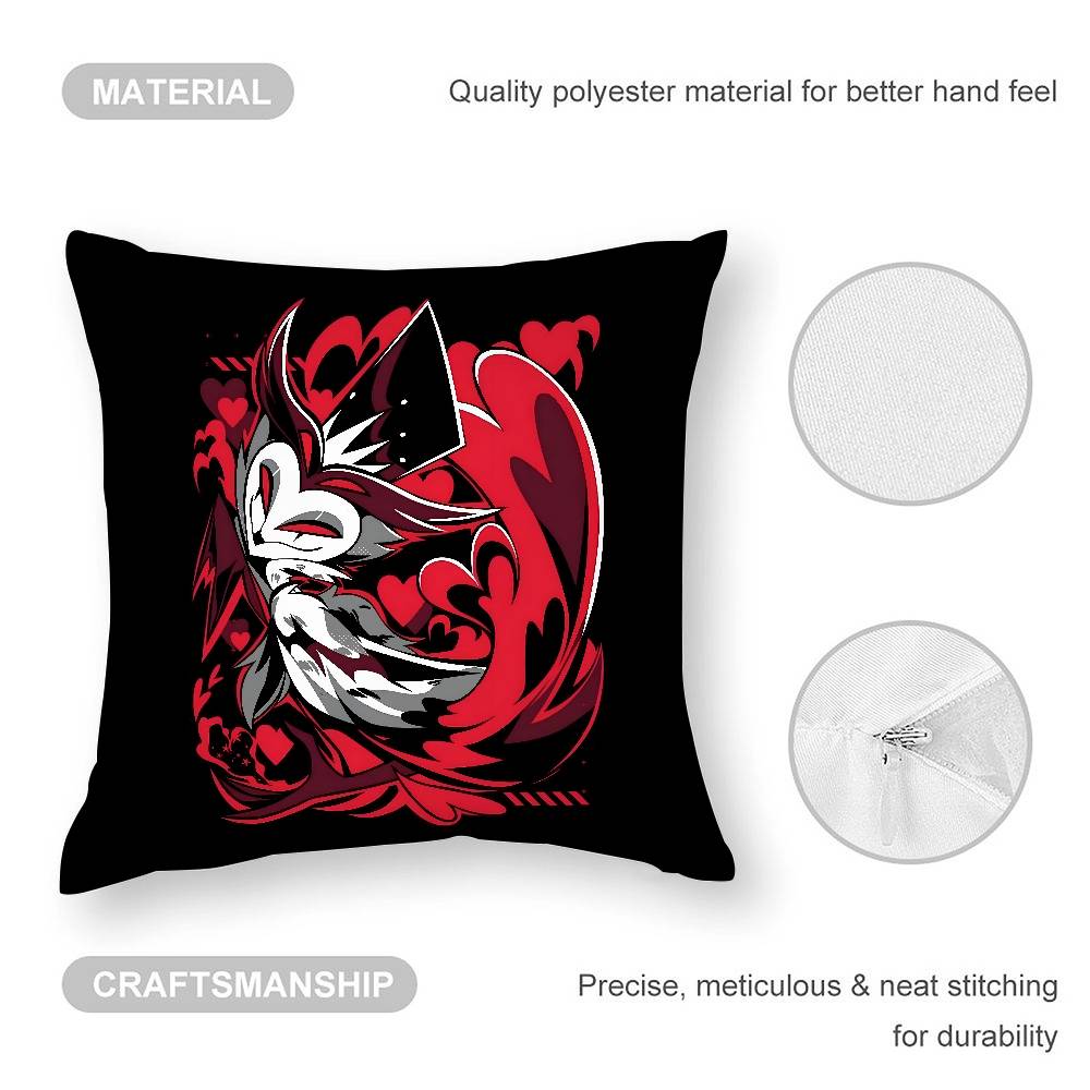 Cartoon H-Hazbin HotelS Pillow Case 3D Print Polyester Fiber 40*40cm Home Sofa Throw Decoration Festival Gift