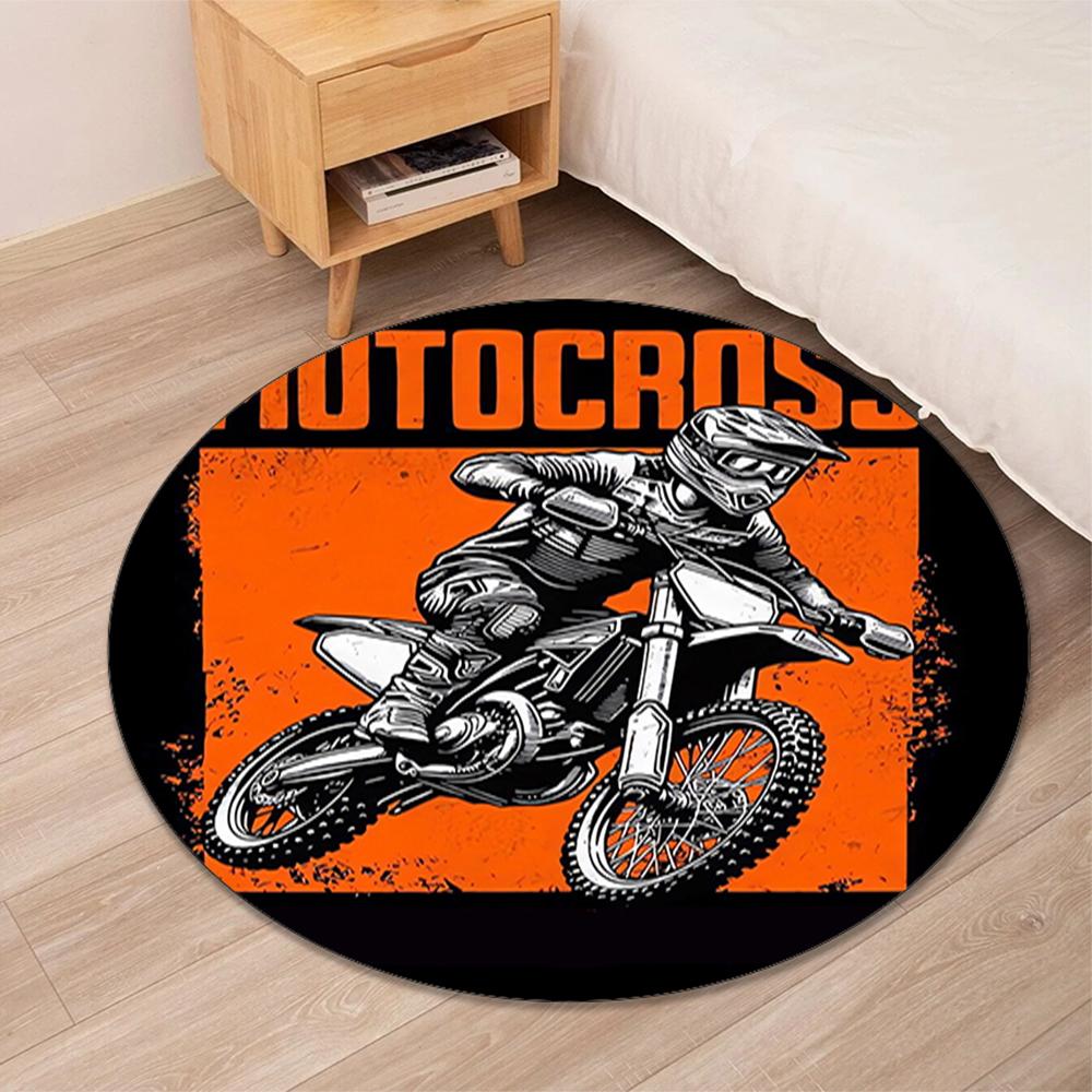 Off-road motoren Gedrukt Rond Vloerkleed Stoelkleed Gebiedskleed Entree Deurmatten, voor Kantoorstoel Woonkamer Slaapkamer Keuken.