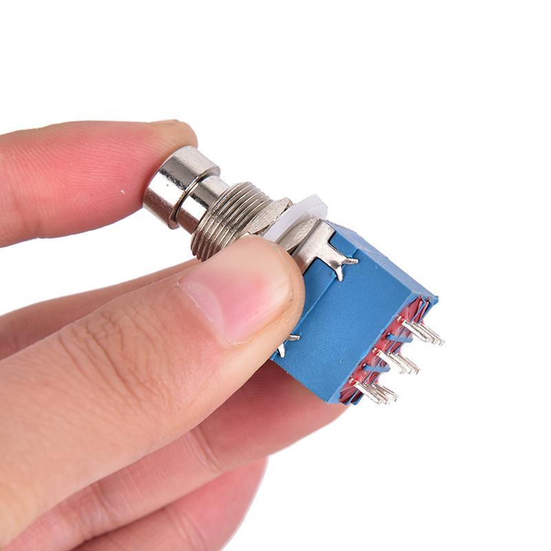 1X 9-Pin 3Pdt Guitar Effects Pedal Box Stomp Foot Metal Switch True Bypass Blue