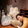 Winter Plush 3-In-1 Pillow Blanket Cartoon Fill Warm Hands Home Car Travel Bedroom Bed Sofa Office Cute Waist Support Blanket