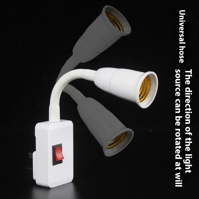 1 Stück US-Stecker auf E27 Lampensockel Umwandlung LED-Licht Wand Flexible Lampenfassung Konverter mit Schalter LED Kopf Glühbirnenfassung