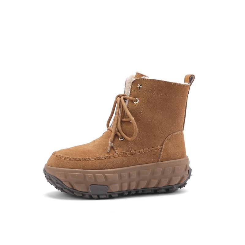 

Leather tire bottom snow boots women s winter new medium tube non-slip lightweight versatile thick-soled women s cotton boots 35 малиновый