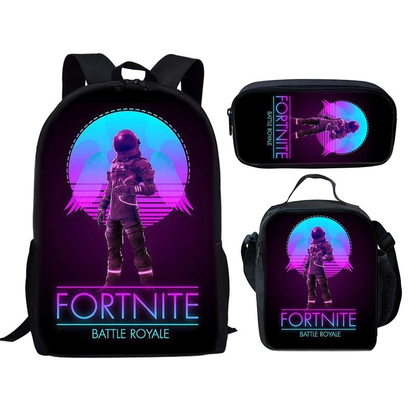 Batohový set Fortnite Fortress Night s velkou kapacitou Oxford látka 20-35l Prodyšný Vodotěsný Kreslený vzor Street Style