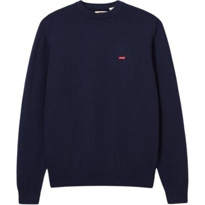 Levis Jednoduchý Pohodlný Kulatý Výstřih Volný Dlouhý Rukáv Pletený Svetr Pánský svetr Modrá 0002E-0002