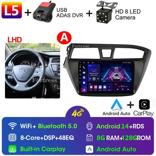 Fortress 6G 128G Android 12 Car Radio For Hyundai I20 LHD 2015 2016 2017 Stereo GPS Carplay Auto Multimedia Player 2Din DVD