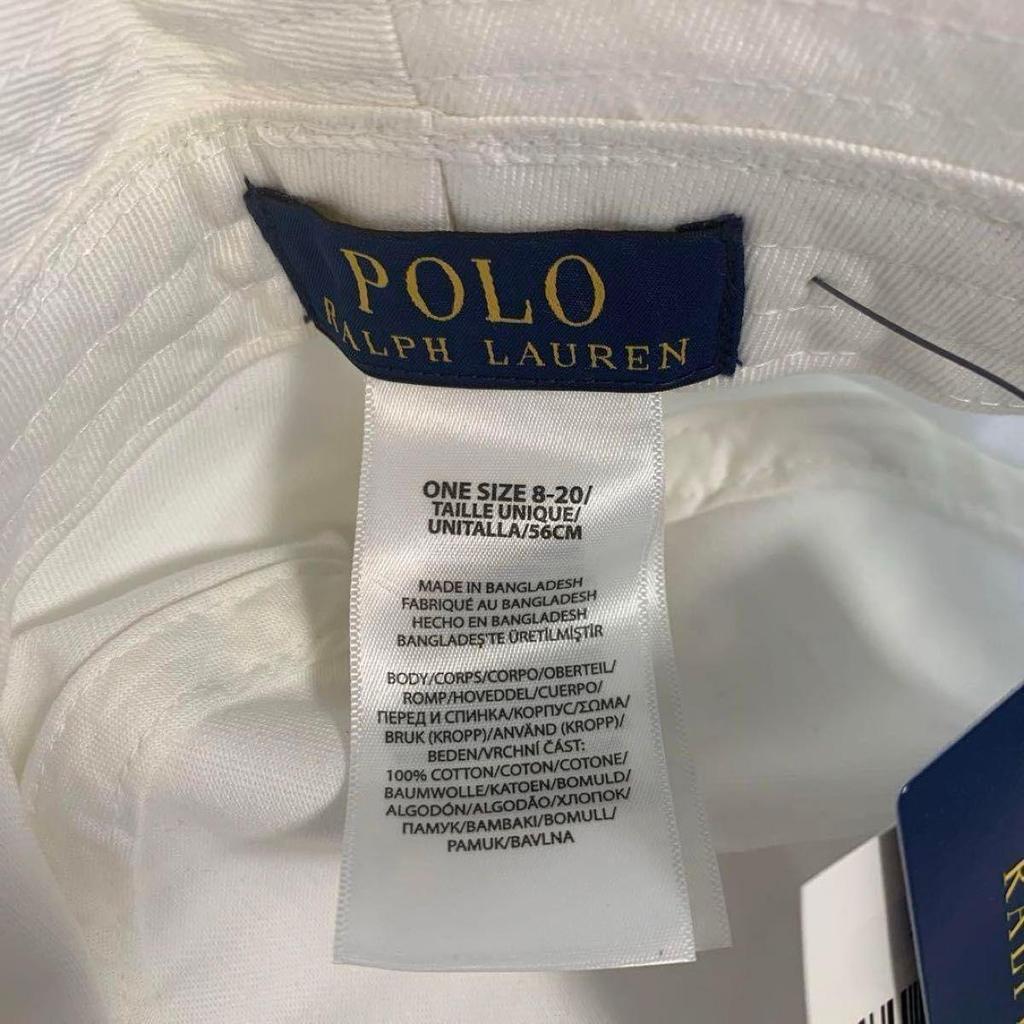Used [New] Ralph Lauren Polo Bear Bucket Hat White 8-20