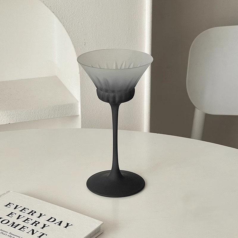 Japanese Style High Aesthetic Frosted Fink Goblet Women New Household 110ml Creative Cocktail Glass 2025 Round Crystal Glass