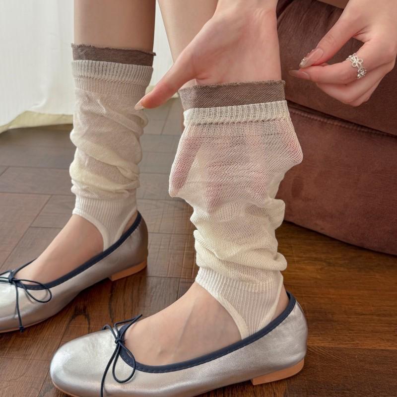 Miu Style Scrunch Footless Summer Socks: Ballet-Inspired Calf Socks and Sun Protection Leg Warmers for Women