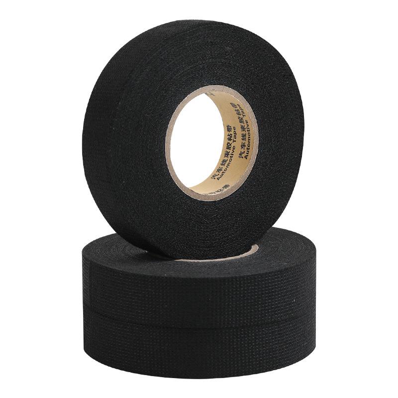 Thickened Black Flannel Wiring Harness Tape - Super Sticky, Temperature-Resistant Polyester Cloth