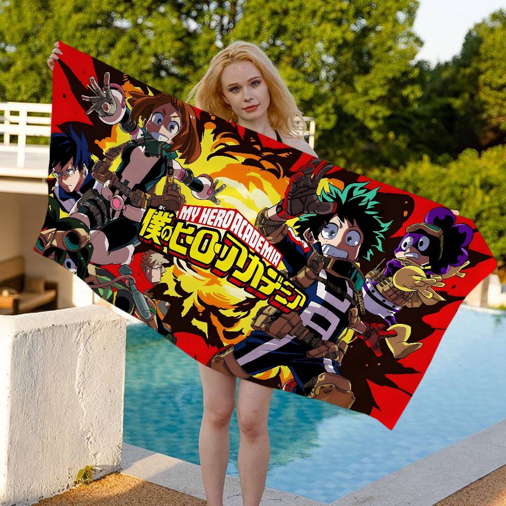 Anime M-My H-Hero A-Academia Beach Towel Colorful Bath Towels For Girl Microfiber Quick Dry Custom Sand Free Beach Yoga
