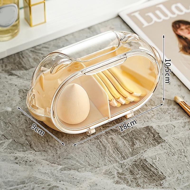 

Настільний ящик для зберігання косметики Пилозахисний органайзер для макіяжу Для ватних дисків паличок Тримач для б юті-яєць Органайзер для ювелірних виробів для ванної кімнати жовтий