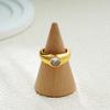 Vintage Round Rhinestone Zircon Chunky Rings for Women Minimalist 18K Gold Plated Waterproof Wedding Bands Party Ring Jewelry