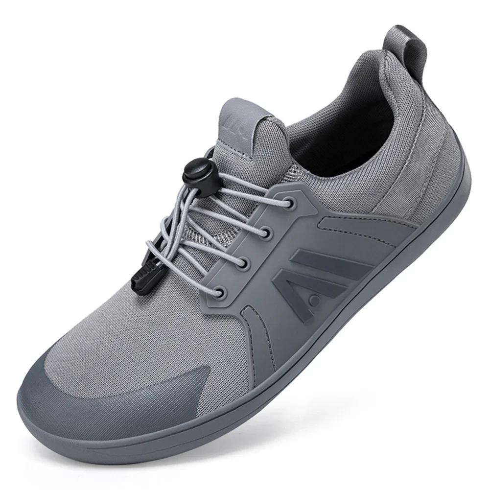 2025 Herren Barfußschuhe mit breiter Zehenbox Minimalistische Schuhe Slip-On Lauf-Sneaker Trailrunning-Schuhe zum Wandern Outdoor