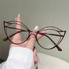 Hollowed Rim Cat Eye Glasses Women Stylish Blue Light Blocking Eyewear Trendy Luxury Brand Design Decor Optical Frames