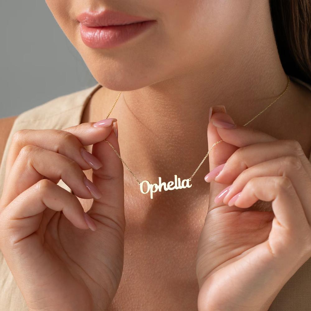 Cooltime Custom Necklace Woman Stainless Steel Personalized Gold Color Chain Letter Necklace Jewelry Birthday's Day Gift