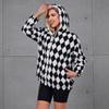 2022 European & American Women's Hooded Faux Fur Plaid Coat