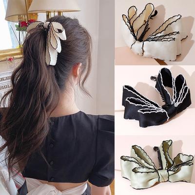 Pinces à cheveux en tissu de couleur unie avec nœud banane pour femmes, accessoires pour cheveux, coiffure, queue de cheval