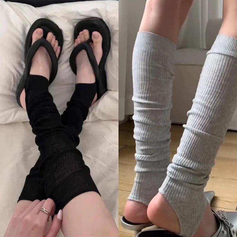 Nuovi scaldamuscoli giapponesi Lolita Y2k Calzettoni Lunghi Donna Tallone Piede Caldo Lavorati a Maglia Al Ginocchio Calzettoni Coprigambe Leggings Donna