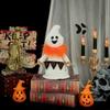 1/2Pcs Ghost Figure Plush Fabric Halloween Hanging Ornament Orange Black Scarf Ghost Figurine Ghost Doll Decoration