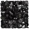 50 Cool Black Graffiti Stickers Diy Mobile Phone Case Skateboard Helmet Decorative Stickers