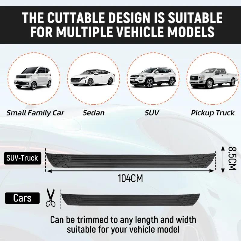 104cm Cuttable Car Rear Bumper Guard Plate Cover Trim Car Trunk Protector Strip Automobile Universal Protective Strip