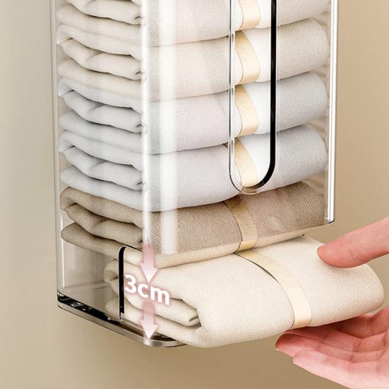 Úložný box na spodní prádlo a ponožky Průhledný Úložný box Design zásuvky Odolný proti prachu Organizér Prostorově úsporný pro montáž na stěnu