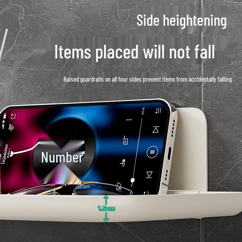 Compact Wall-Mounted Foldable Bathroom Storage Shelf for Clothes and Toiletries