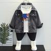 K-pop Monster Hunter Girls' Denim Jacket - Spring/Autumn Trendy Lapel for Medium/Large Kids