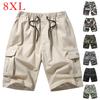 Plus Size 8XL7XL 6XL XXXXXL 2022 Nye løse sportsshorts Cargobukser Bomull ensfarget Camo Summer Plus Størrelse 8 farger