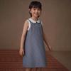 Hacikis Kids Retro Plaid Sleeveless Mid-Length Dress