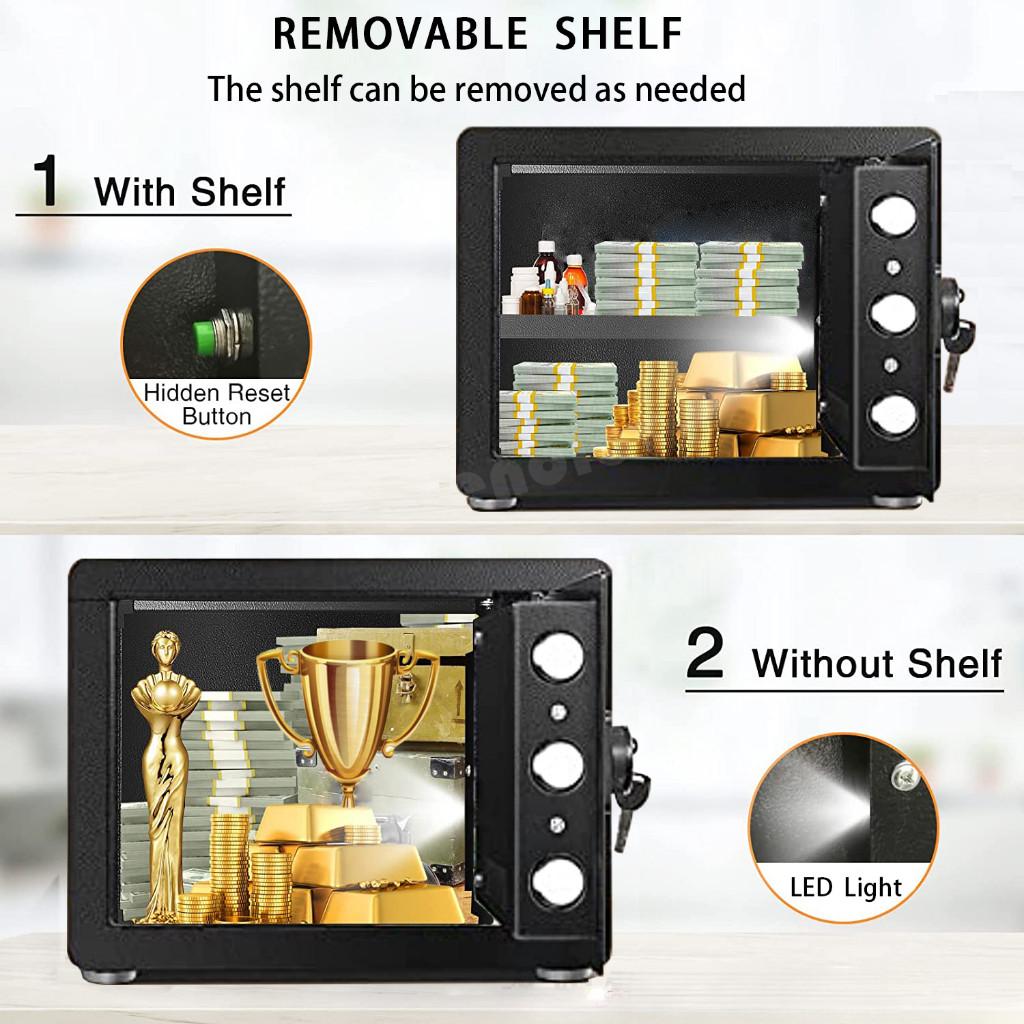 Fingerabdruck +Passwort +Schlüssel Safe Box Diebstahlschutz Sicherheit Geheimer Schrank Geldkassette Heim Büro Aufbewahrungsbox