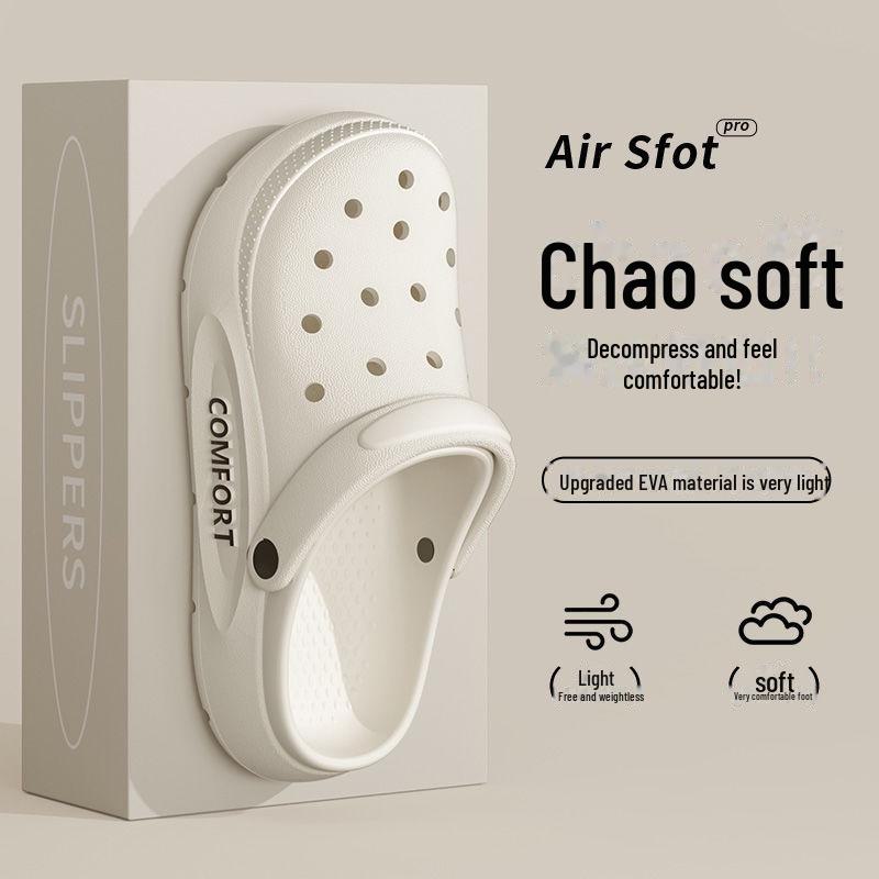 

Мужские дышащие нескользящие пляжные сандалии на толстой подошве 2024 года 38-39 белый