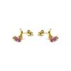 Boucles d'oreilles en argent 925 et cristal rose 18k - Linshu