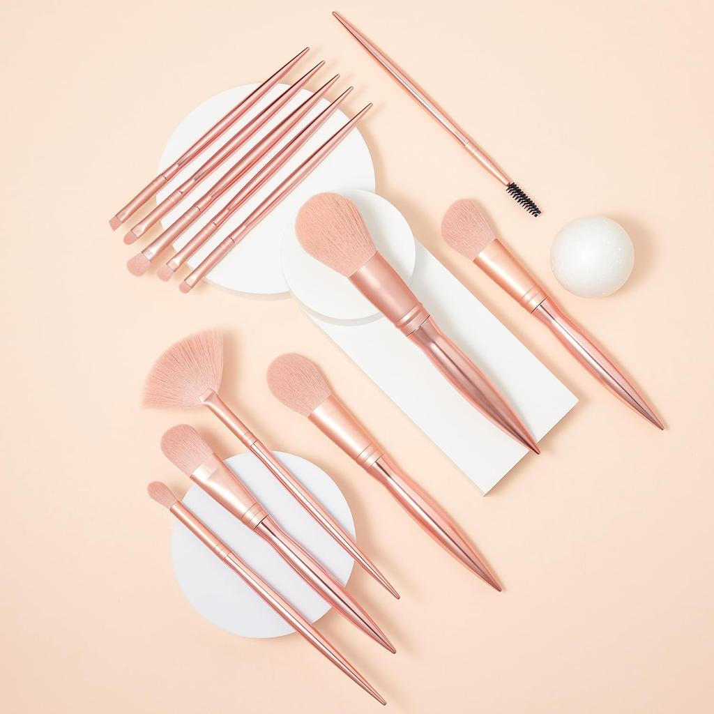 SHELWIN Makeup Brush Set of Popular Super Soft Cheek Cute Eyeshadow Easy To Carry with Storage Multifunctional Makeup Makeup Beginner Gift 12, Brush,