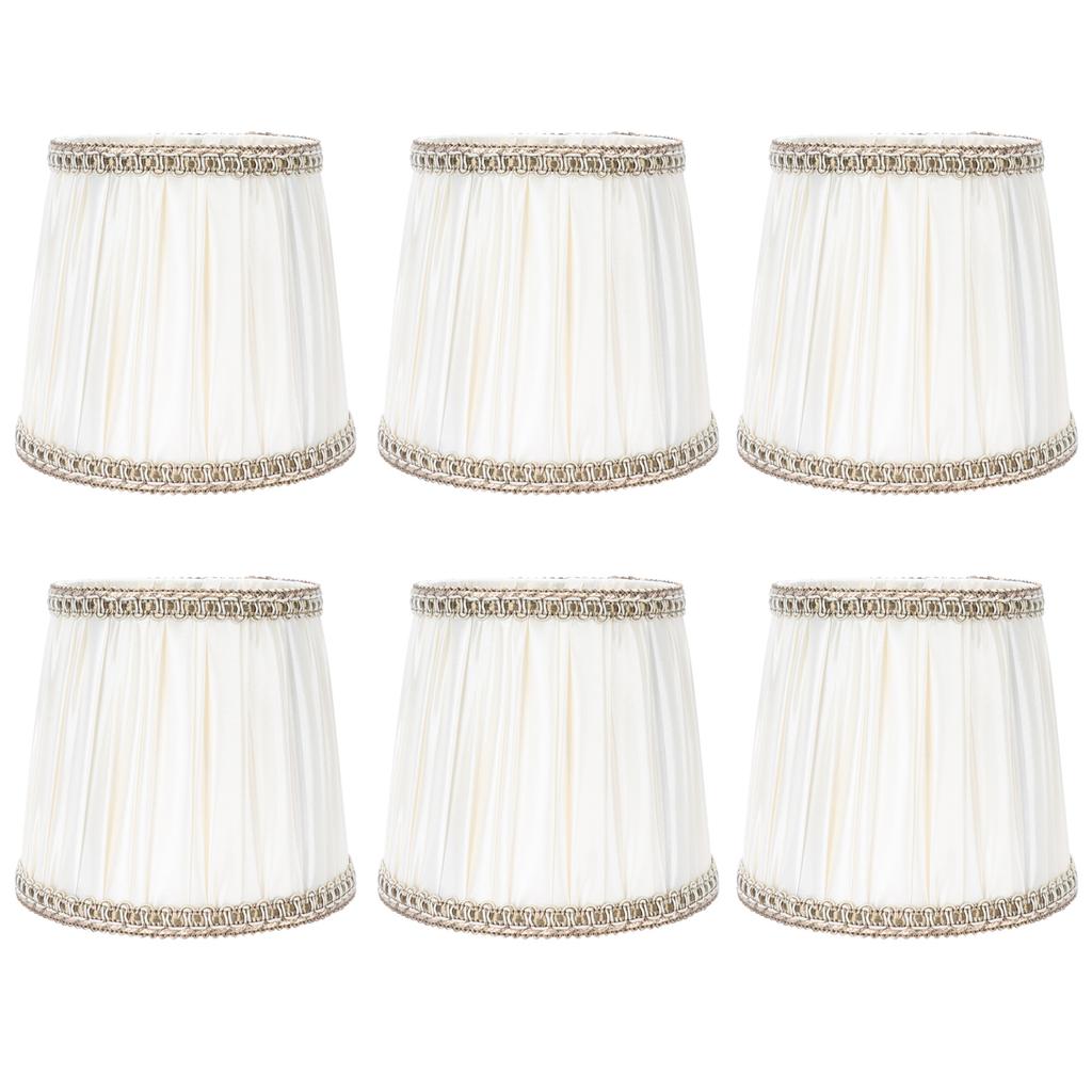 6Pcs Fabric Lampshade Modern Chandelier Table Lamp Cover for E14 Screw Home Accessory
