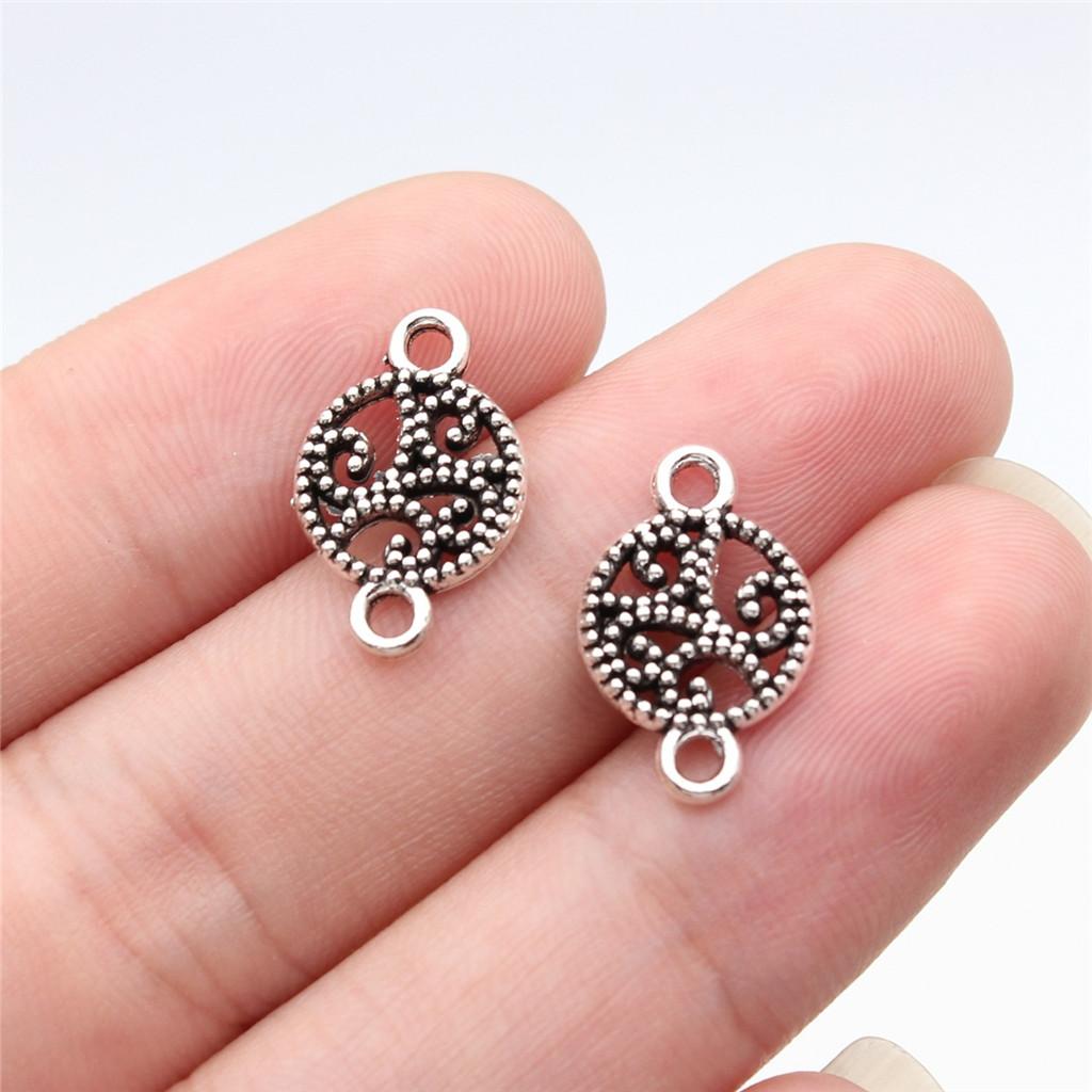 Connettori Fiore a Lavoro Aperto Gancio per Ciondolo Colore Bronzo Antico Creazione Gioielli Accessori Fatti a Mano Connettori per Ciondoli