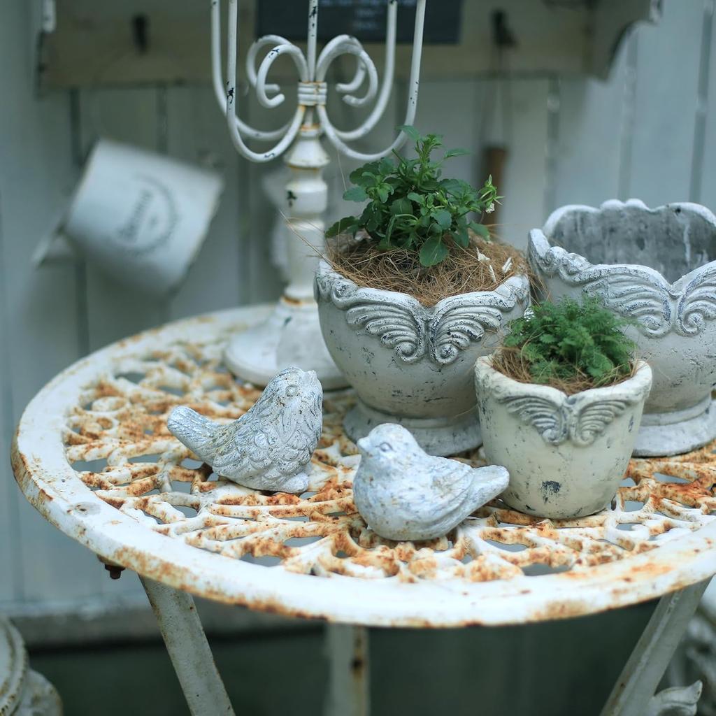 Outdoor Bird Statues Bird Decor Figurines for Home Cement Bird Sculpture for Patio Yard Lawn Ornament, 2style/Set,Indoor Outdoor Stone Bird