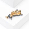 Playful Puppy Animal Pin Secure Clip Design Dog And Butterfly Brooch Fashion Accessory Everyday Wear