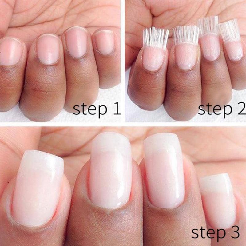 50pcs/set Nail Extension Fiber Nails Nail Acrylic Tips Set Fiberglass Nails Extension Pack Fiber