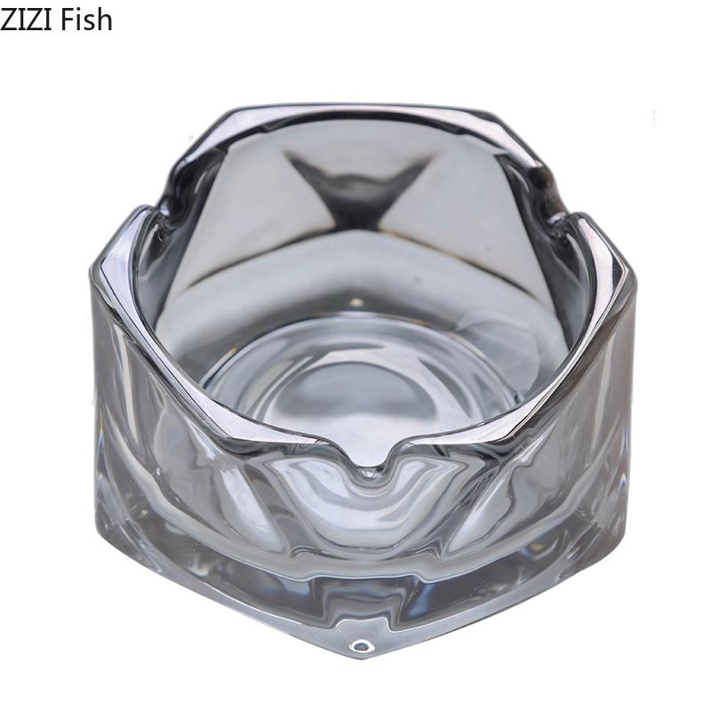 Transparent Glass Ashtray Home Ash Tray Office Table Smoking Accessories Hexagonal Diamond Shaped Ashtrays Gift for Boyfriend