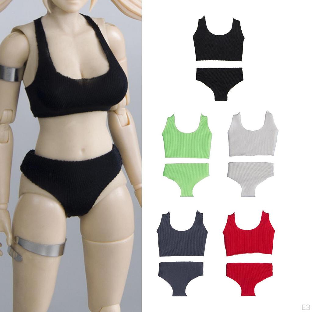 1/12 Scale Female Underwear Doll Clothing Scene Prop, Fashion Realistic Miniature Panty and Bra for
