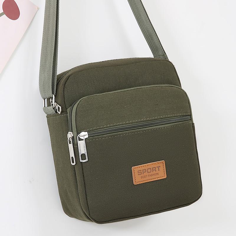 

Unisex Thick Canvas Crossbody Bag: Casual Business Shoulder Bag & Coin Purse